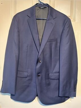 Jos A Bank Traveler Wool Blazer Men's 40R Navy 2 Button Sport Coat